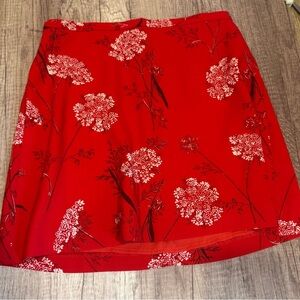 Wilfred Aritzia Red Floral Mini Skirt Women’s Small